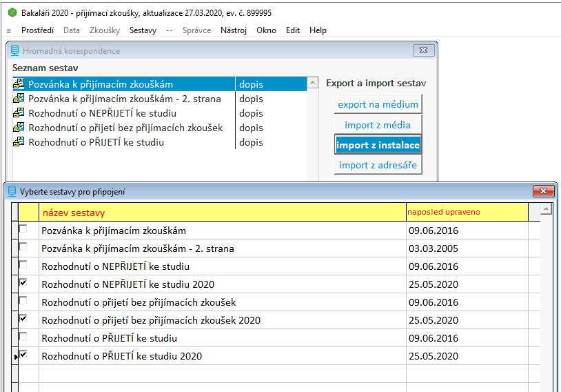 rozhodnutí o přijetí či nepřijetí na střední školu