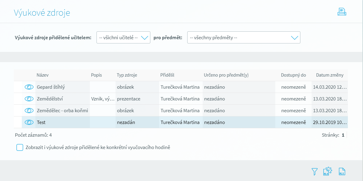 sdílejte výukové materiály pomocí Školy OnLine